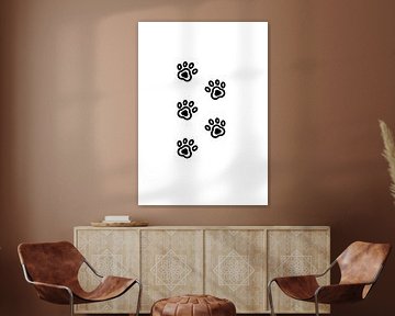 Minimalistische Katzenpfotendrucke - Moderne Wandkunst von irgian firmansyah