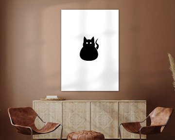 Minimalistische schwarze Katze Silhouette - Wandkunst von irgian firmansyah