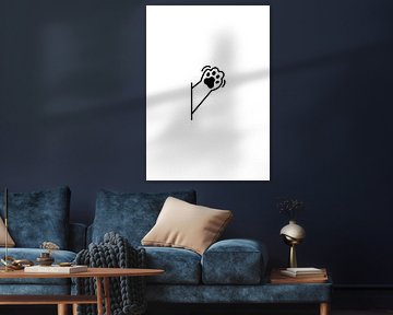 Minimalistische Katze Pfote Linie Kunst - Playful Wandkunst von irgian firmansyah
