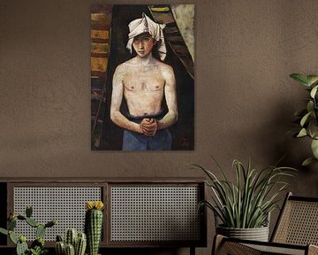 Karl Hofer, jeune homme avec un foulard, vers 1924