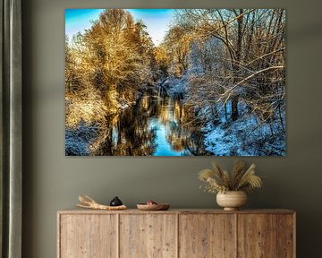 Paysage hivernal au bord de la rivière sur Dieter Walther