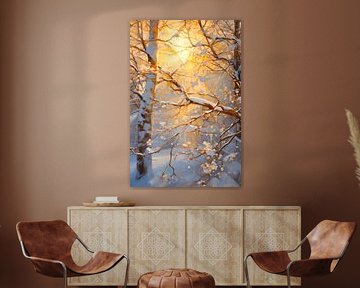 Goldenes Sonnenlicht im Winterwald von ARTemberaubend