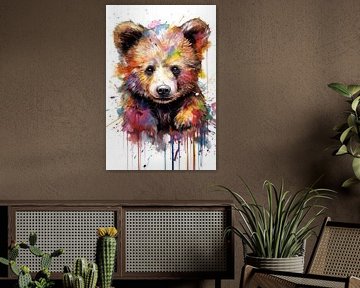 Kleiner Bär im Pop Art Stil von ARTemberaubend