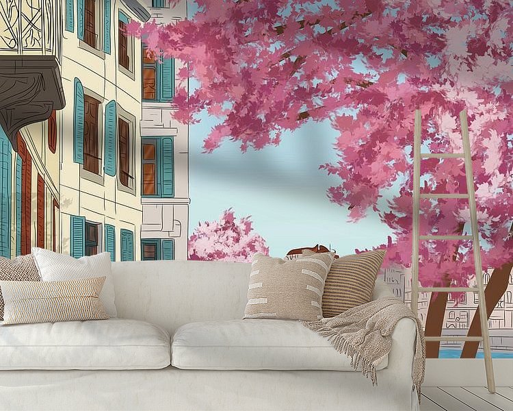 Voorbeeld van het werk in een kamer