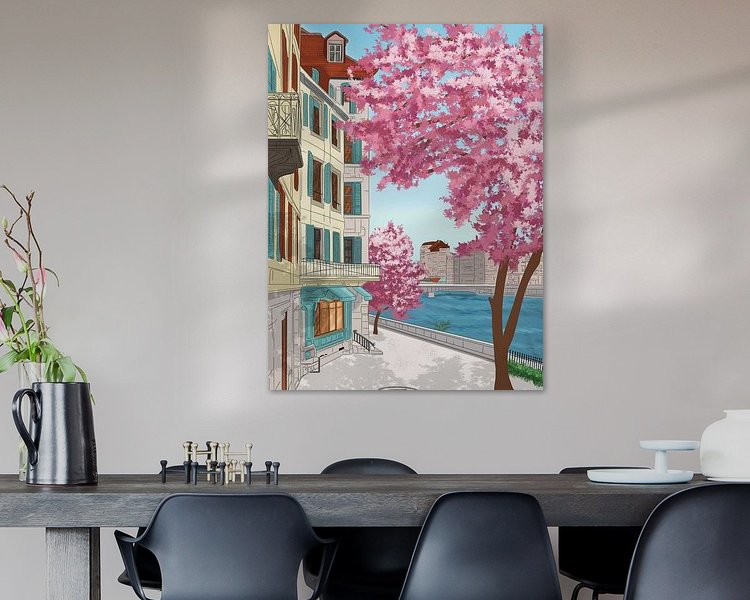 Voorbeeld van het werk in een kamer