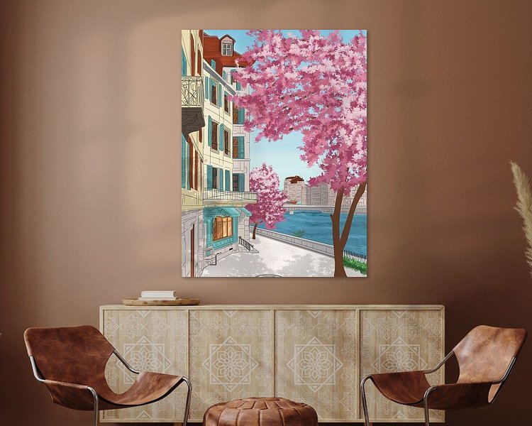 Voorbeeld van het werk in een kamer