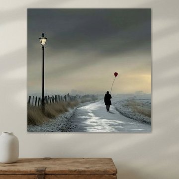 Le ballon rouge solitaire