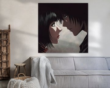 Intensiver Blick - Dunkle Anime-Illustration