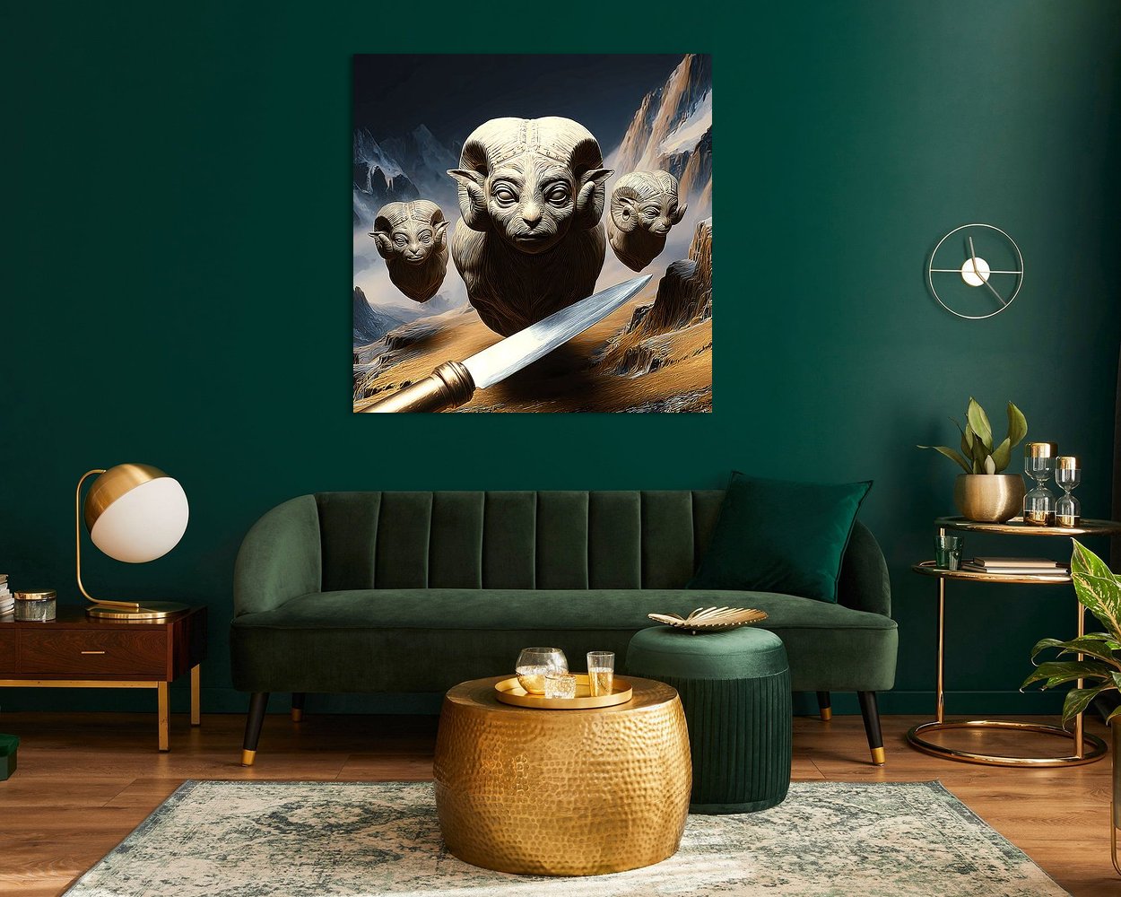 Voorbeeld van het werk in een kamer