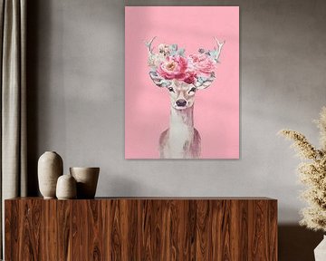 Bloemenhert op roze achtergrond van Mosaic Dialogue