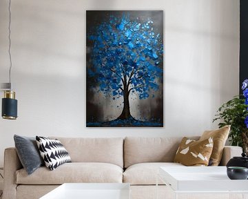 Peinture d'arbre | Peinture d'arbre | Peinture bleue