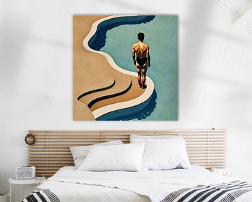 Poised by the Pool: Ein ruhiger Moment