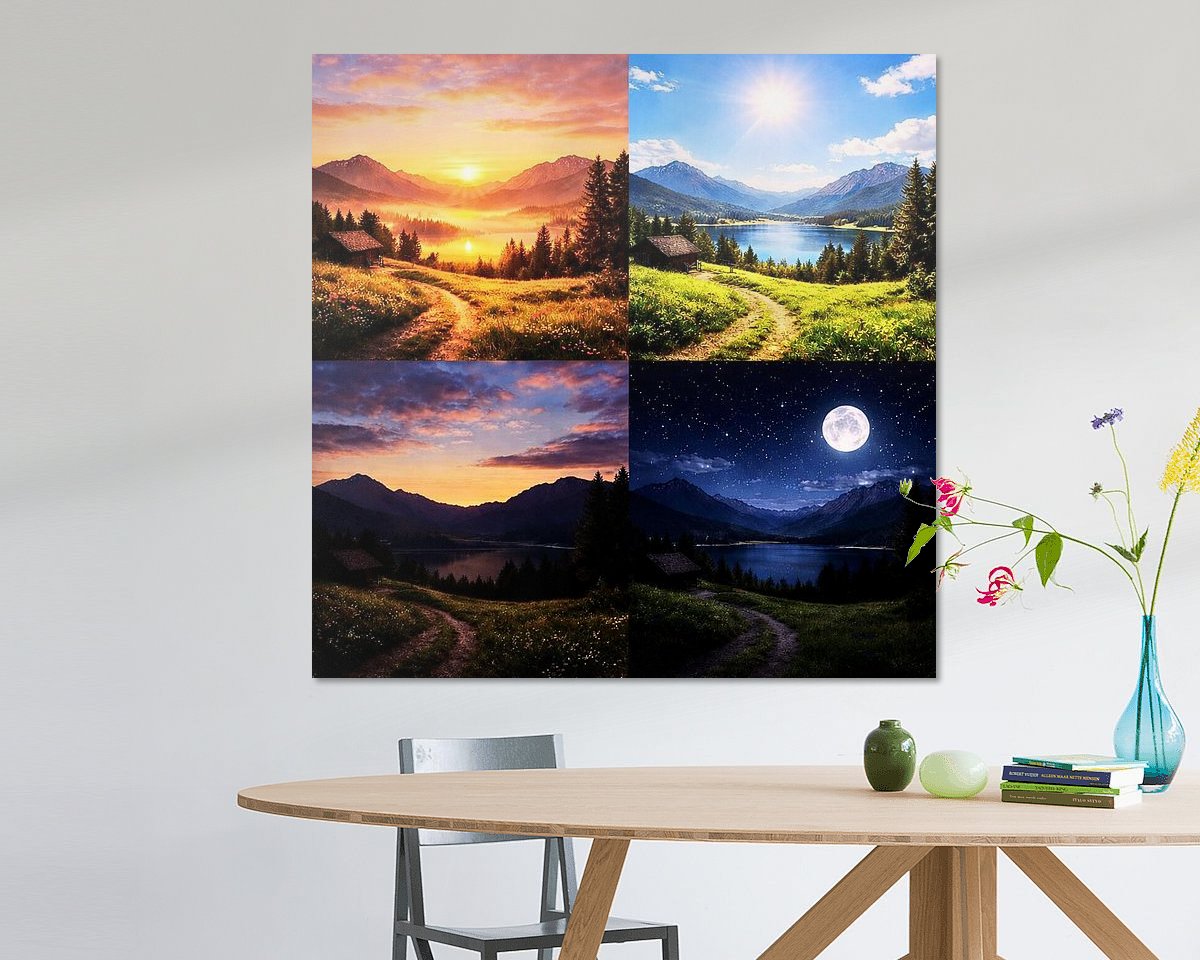 Voorbeeld van het werk in een kamer