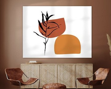 Rameau d'olivier avec des tons de terre