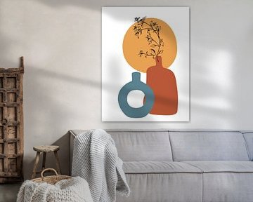 Branche d'herbe dans un vase