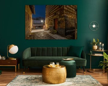 Elsloo in the evening in winter with snow by Maurice Meerten