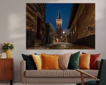 Elsloo le soir en hiver avec de la neige