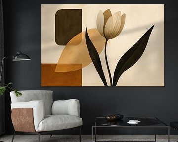 Abstracte tulp met retro vormen