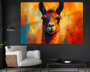 Abstract lama gezicht met contrast