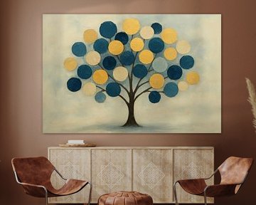 Abstracte boom in zachte tinten