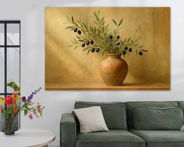 Vase en terre cuite avec olives sur Imperial Art House