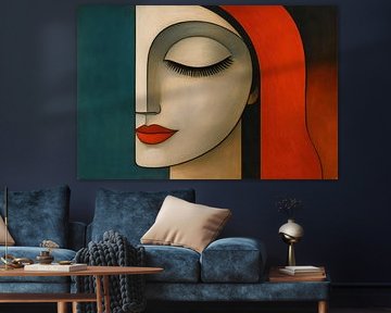 Modernes weibliches Gesicht im Profil von Imperial Art House