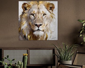 Majesty in Gold - Löwe 1 von Johannas Art Creations