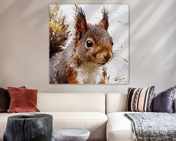 Golden Whiskers - Eekhoorn 1 van Johannas Art Creations