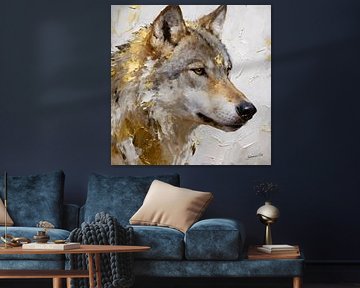 Gilded Wolf - Wolf 1 von Johannas Art Creations