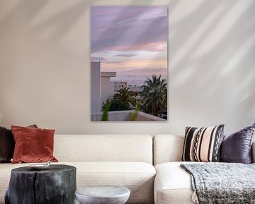 Sanfter Sonnenaufgang mit Pastellfarben an der Algarve von Linsy Steijvers