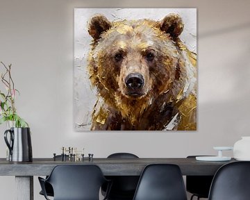 The Golden Bear - Grizzly Beer 2 van Johannas Art Creations