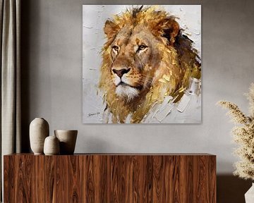 Crowned in Gold - Leeuw 2 van Johannas Art Creations