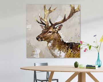 Gilded Antlers - Hirsch 2 von Johannas Art Creations
