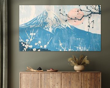Zen-Berglandschaft: Moderne Interpretation des Berges Fuji von Studio Pieternel
