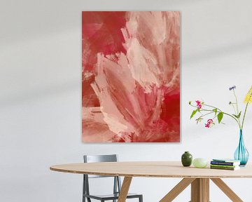 Abstrakte Malerei in Rot, Terrakotta, Weiß