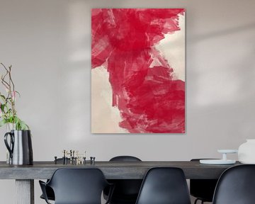 Abstrakte Malerei in Rot und Weiß von Dina Dankers