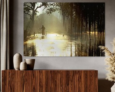 Voorbeeld van het werk in een kamer