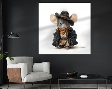 Süße Maus als Cowboy gekleidet Kinderzimmer Dekoration