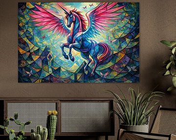 Magisches Einhorn - abstrakt von Linda de Klein