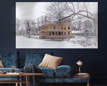 Nienoord castle in the snow by R Smallenbroek