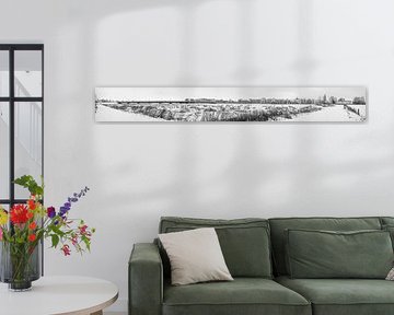 Panorama hivernal des plaines inondables et de l'IJsselkade Zutphen sur Marc Leeflang