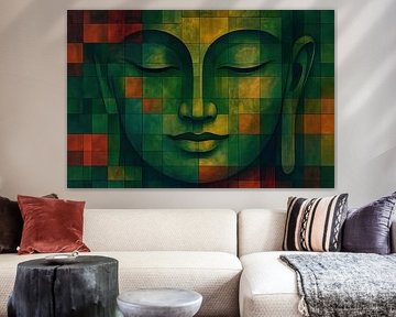 Mosaïque d'une tête de bouddha sereine sur Art & Soul Creations