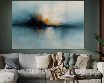 Lueur orange sur une côte calme sur Art & Soul Creations