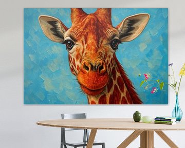 Freundliche Giraffe mit hellem Hintergrund von Imperial Art House