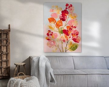 Blütenzweige in warmen Rosa- und Orangetönen von Gypsy Galleria