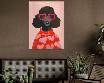 Verspielter Hund mit herzförmiger Sonnenbrille von Gypsy Galleria