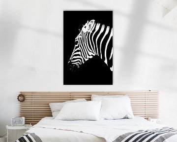 un zèbre monochrome mixed media