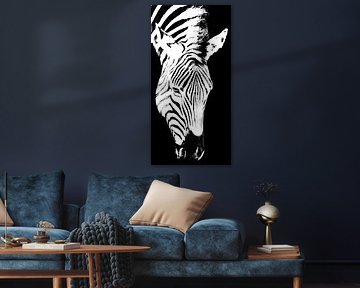 un zèbre monochrome mixed media