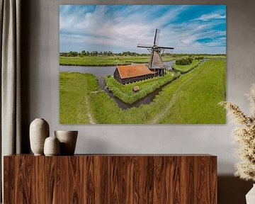 Moulin à vent de orge Het Prinsenhof, Westzaan, , Hollande Septentrionale sur Rene van der Meer