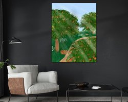 Voorbeeld van het werk in een kamer